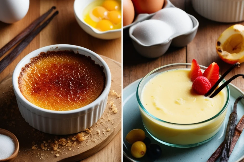 Crème brûlée vs custard desserts compared side by side