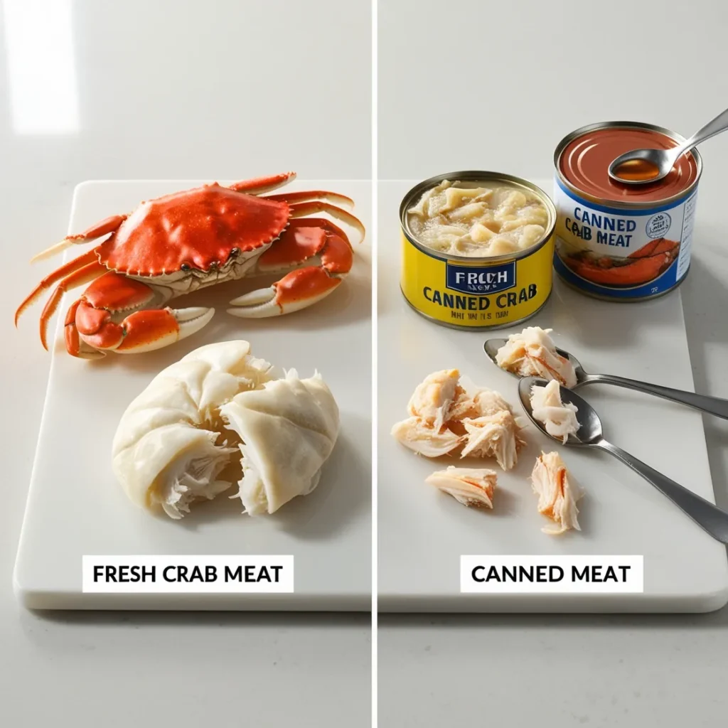 Fresh and Canned Crab Meat Comparison